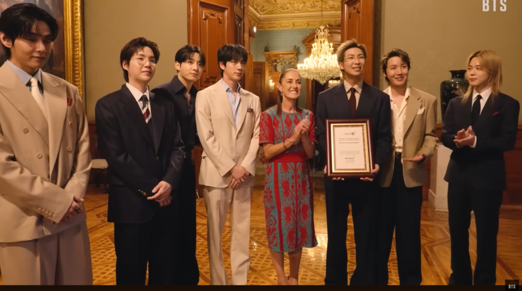 BTS conquista Palacio Nacional y desata furor en México con íntimo video junto a Sheinbaum