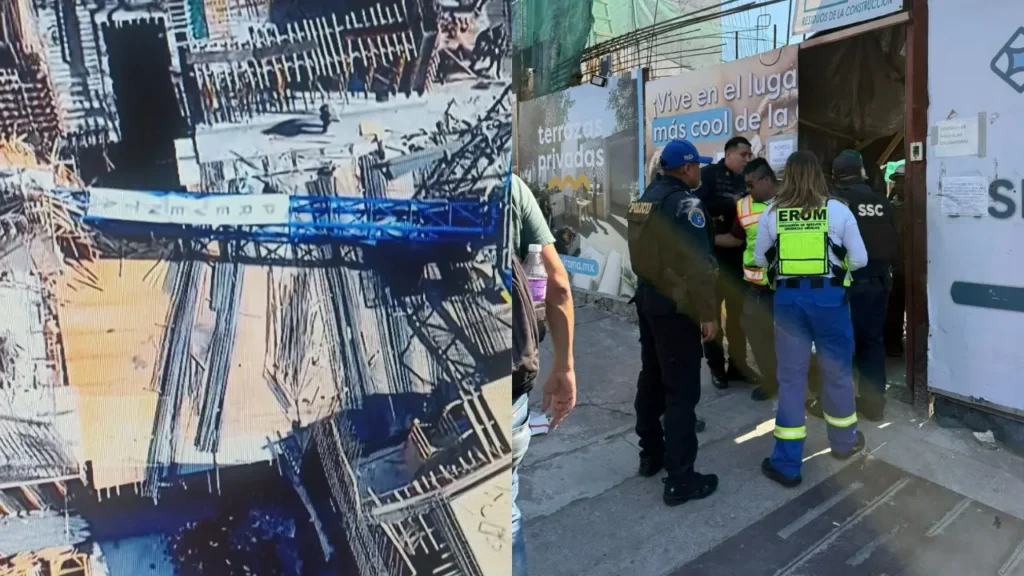 Autoridades investigan caída de grúa en construcción de Roma Sur tras accidente con lesionados