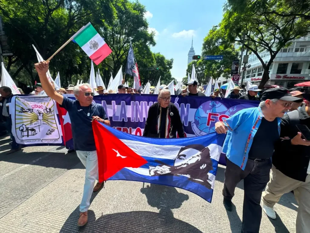 Protesta en CDMX por Cuba: colectivos rechazan bloqueo y presiones de Estados Unidos