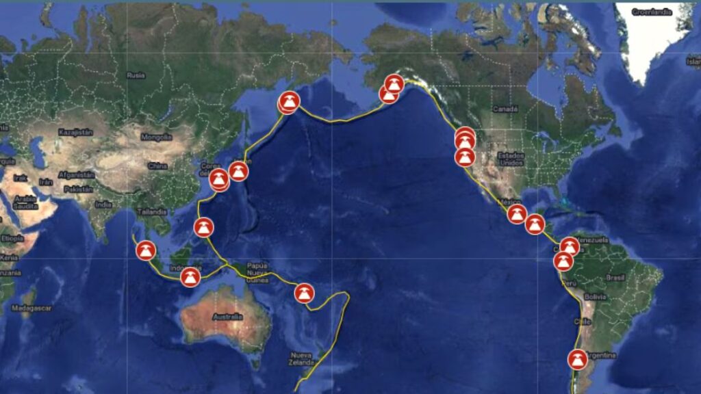¿Qué es el Cinturón de Fuego y qué países atraviesa?